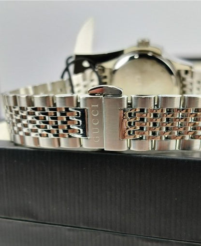 GUCCI SILVER WITH BLACK DIAL LADIES WATCH