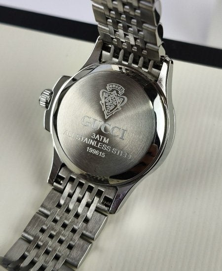 GUCCI SILVER WITH BLACK DIAL LADIES WATCH