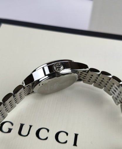 GUCCI SILVER WITH BLACK DIAL LADIES WATCH