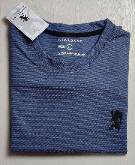 Giordano T-Shirts Blue jacquard