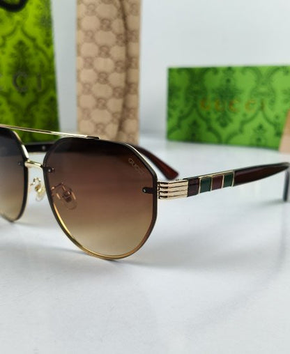 Gucci Sunglasses Golden Brown Sami Round GG22