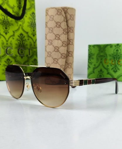 Gucci Sunglasses Golden Brown Sami Round GG22