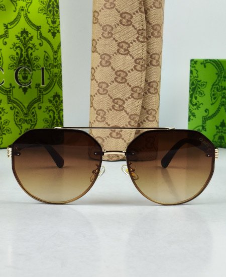 Gucci Sunglasses Golden Brown Sami Round GG22