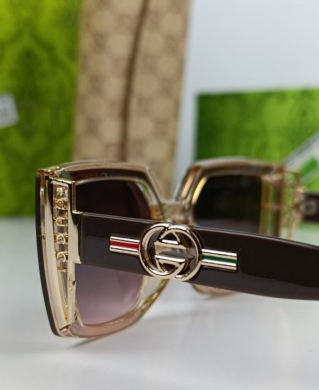 Gucci Women Coffee Sunglasses GG011