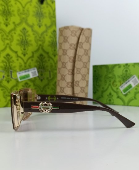 Gucci Women Coffee Sunglasses GG011