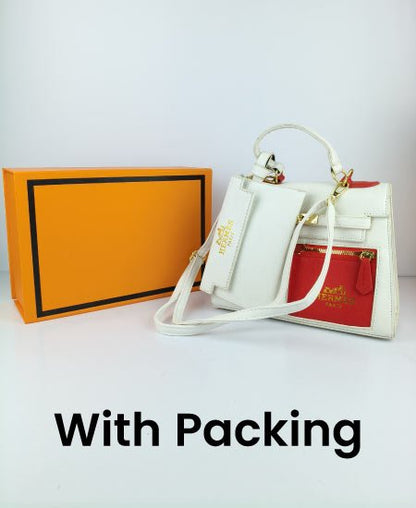 Hermes Handbags White and Red