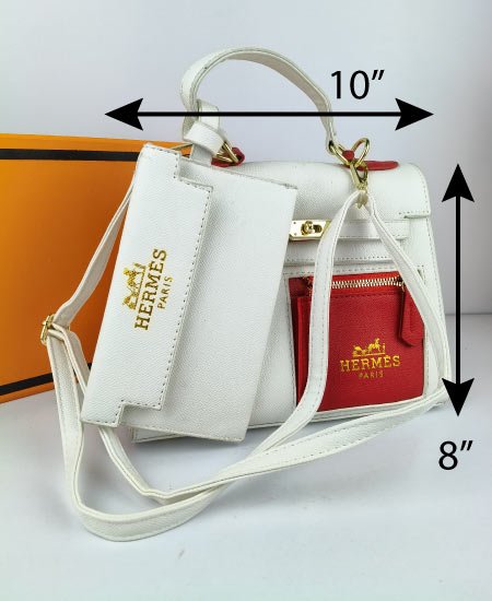 Hermes Handbags White and Red