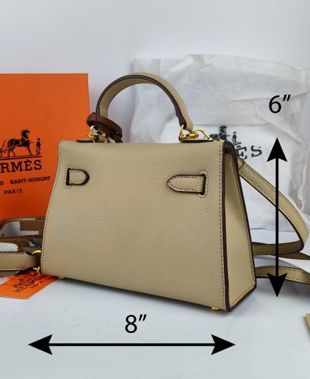 Hermes Mini Kelly Handbags Beige