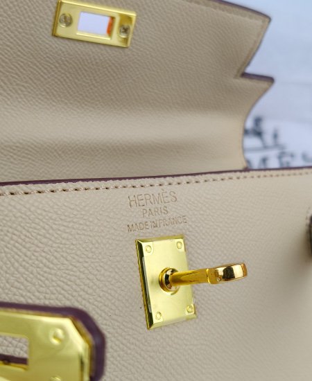 Hermes Mini Kelly Handbags Beige