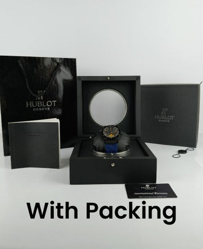 Hublot Watch Black Fusion Skeleton Blue Strap