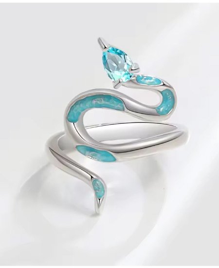 Jungle Tree 925 Sterling Silver Snake Rings