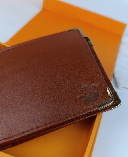Jungle Tree Golden Tip Brown Leather Wallet