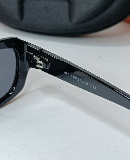 Jungle Tree Black Rectangular Polarized Sunglasses-JT05