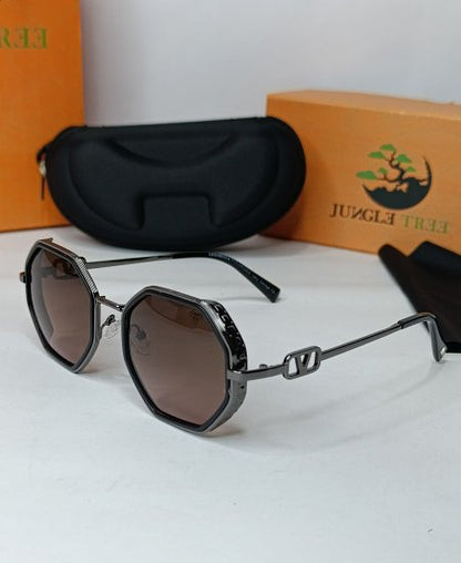 Jungle Tree Hexagonal Matlick Sunglasses-JT07
