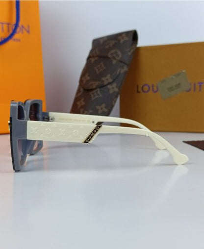 LV Sunglasses Oversize Gray White LV034