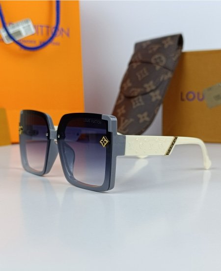 LV Sunglasses Oversize Gray White LV034