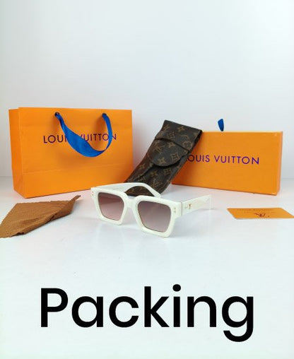 LV Monogram Square White Sunglasses
