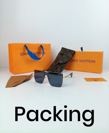 LV Sunglasses Shield Golden Black LV031