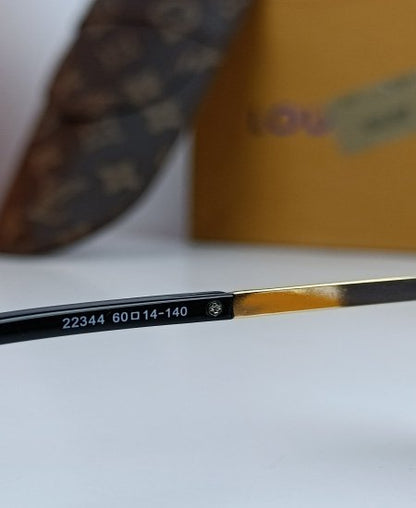 LV Sunglasses Shield Golden Black LV031
