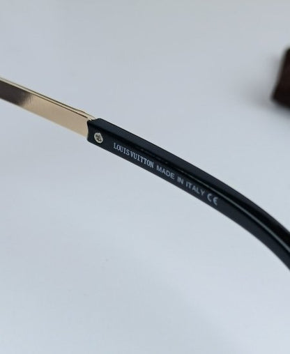 LV Sunglasses Shield Golden Black LV031