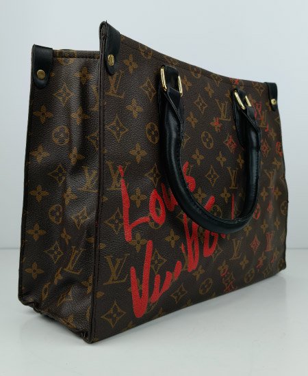 LV Tote Red Signature Tote Bag