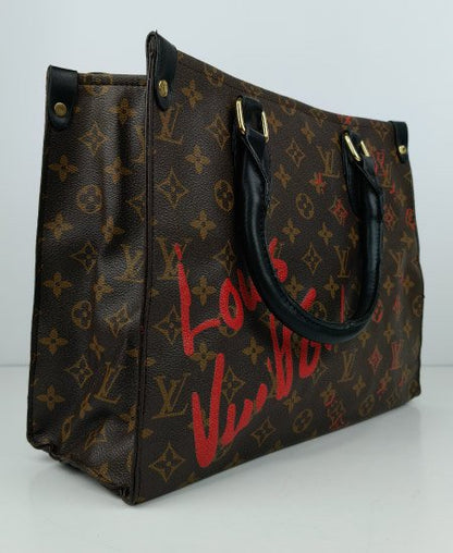LV Tote Red Signature Tote Bag