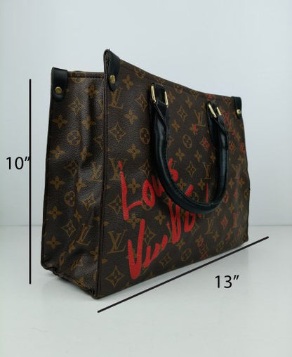 LV Tote Red Signature Tote Bag