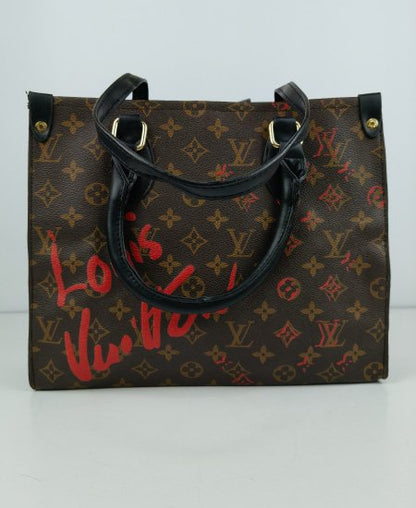 LV Tote Red Signature Tote Bag