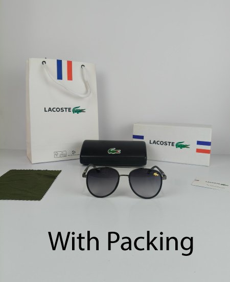 Lacoste Sunglasses Black Sami-Aviator Lac073
