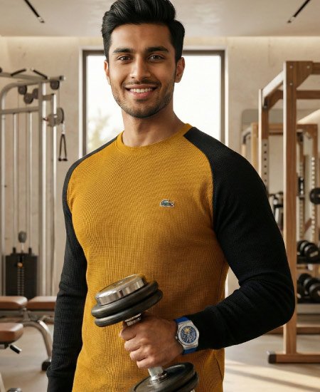 Lacoste Sweatshirts Mustard Black