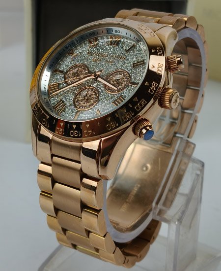 Michael Kors Layton Pave Dial Rose Gold-Tone Watch MK5946