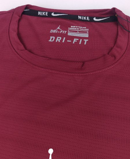 Nike Jordan T-Shirts Dri Fit Mehroon