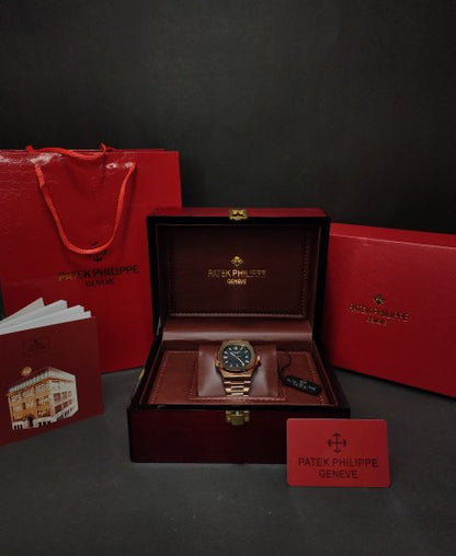 PATK PHLIPE Nautilus 3700J Rose Gold Black Dail