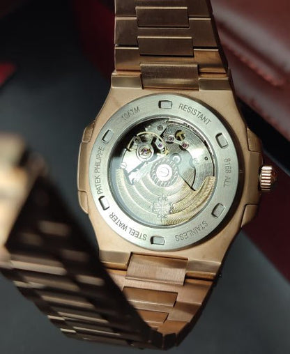 PATK PHLIPE Nautilus 3700J Rose Gold Black Dail