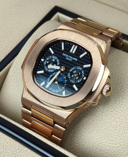 PATEK PHILIPPE Watch 5740-1G Nautilus Black Dial Rose Gold