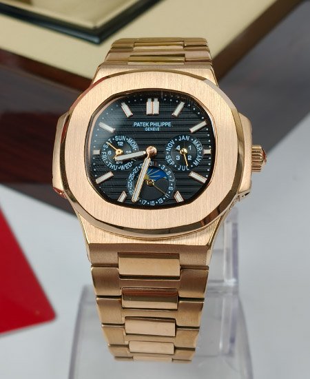 PATEK PHILIPPE Watch 5740-1G Nautilus Black Dial Rose Gold
