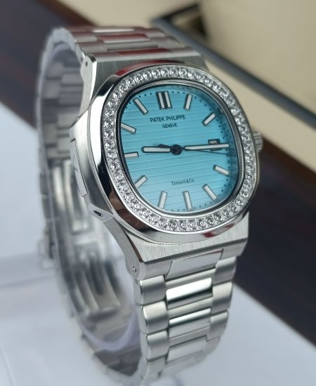 PATEK PHILIPPE Watch NAUTILUS DIMONDS TIFFANY & Co Blue Dial Limited Edition Watch