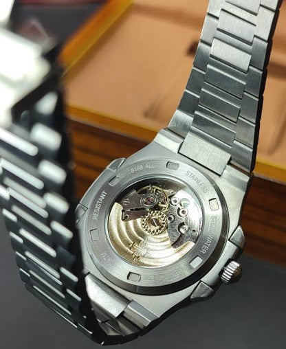 PATEK PHLIPE Nautilus Silver Skeleton Black Dail Watch