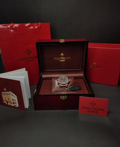 PATEK PHLIPE Nautilus Rose Gold Skeleton Black Dail Watch