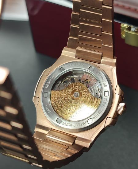 PATEK PHLIPE Nautilus Rose Gold Skeleton Black Dail Watch