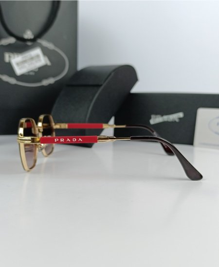 Prada Sunglasses Golden Red Hex 021