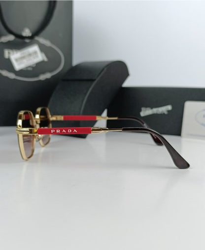 Prada Sunglasses Golden Red Hex 021
