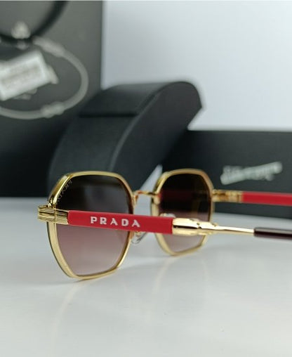 Prada Sunglasses Golden Red Hex 021