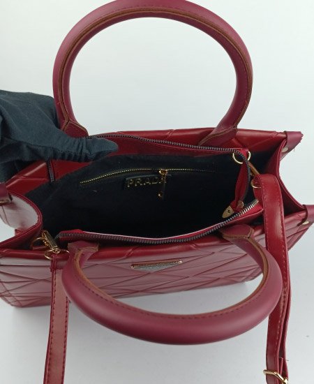 Prada Tote Mehroon Handbag