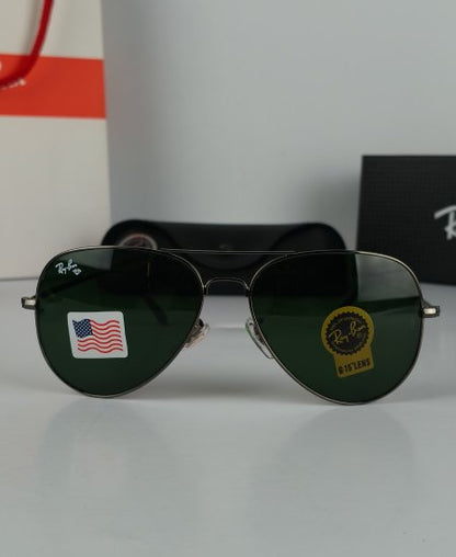 Ray Ban Gun Metal Aviator Sunglasses USA
