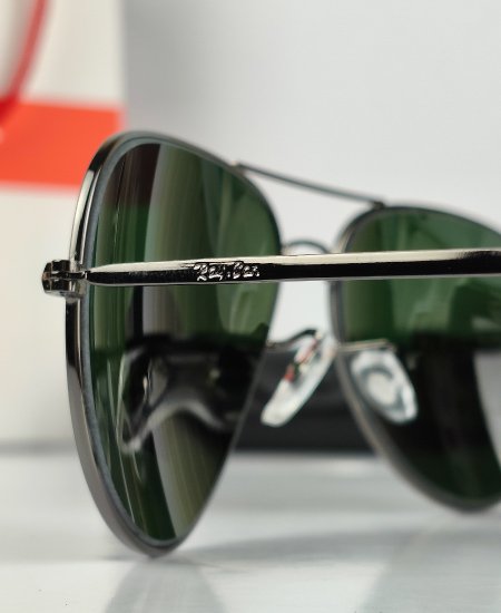 Ray Ban Gun Metal Aviator Sunglasses USA