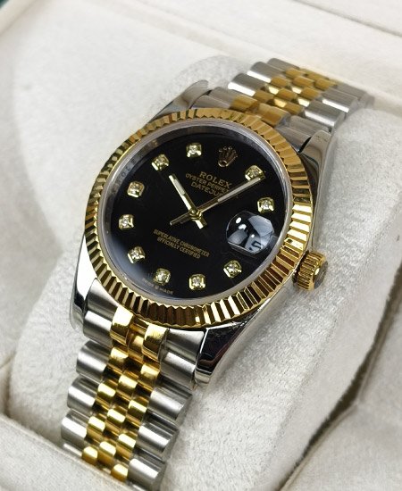 Rolex Just Date Black Dial 2 Tone RF16233