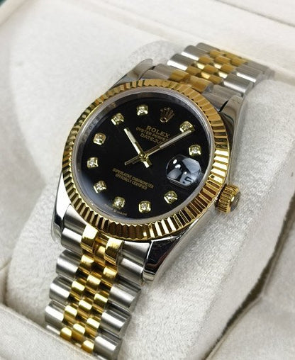 Rolex Just Date Black Dial 2 Tone RF16233