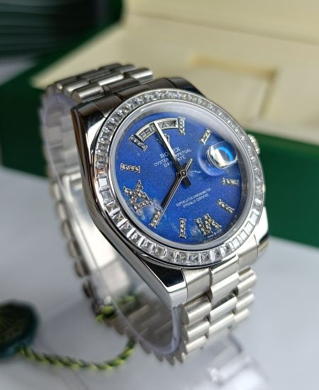 Rolex Watch Day Date 128349RBR Blue Dail