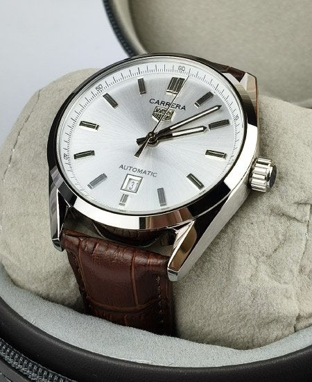 TAG Heuer Carrera Calibre 5 Brown Leather Strap Watch